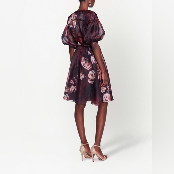 NWT Marchesa Notte Floral Cocktail Wrap Dress - Picture 4 of 16